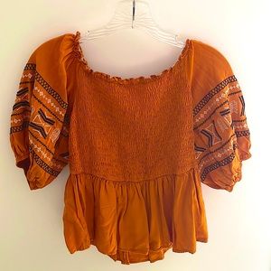 Orange Off Shoulder Top
